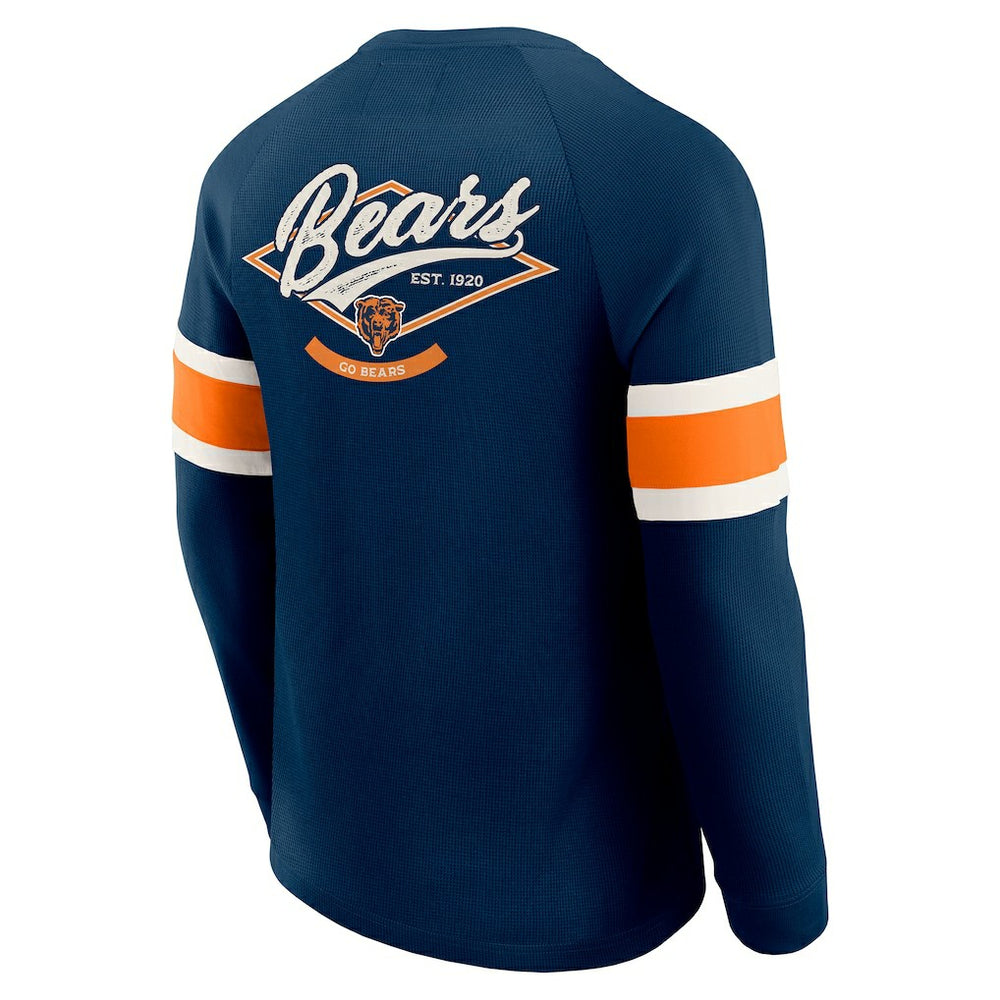 NFL Chicago Bears Darius Rucker Collection Waffle-Knit Raglan Long Sleeve Henley T-Shirt