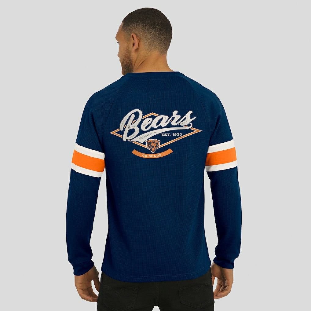 NFL Chicago Bears Darius Rucker Collection Waffle-Knit Raglan Long Sleeve Henley T-Shirt
