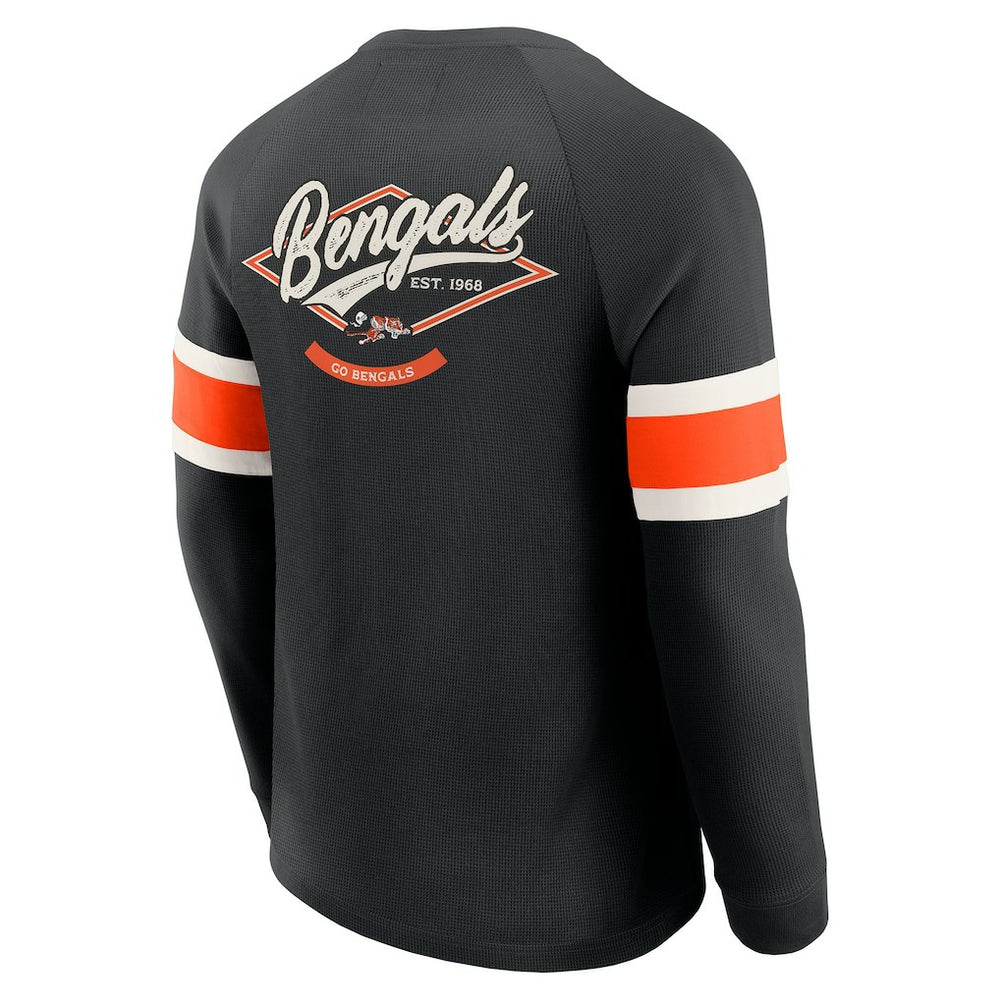 NFL Cincinnati Bengals Darius Rucker Collection Waffle-Knit Raglan Long Sleeve Henley T-Shirt