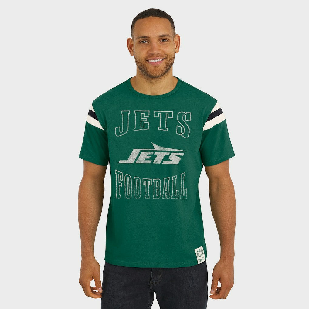 NFL New York Jets Darius Rucker Collection Football Stripe Sleeve T-Shirt