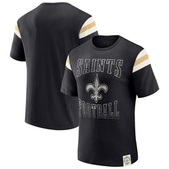 NFL New Orleans Saints Darius Rucker Collection Football Stripe Sleeve T-Shirt