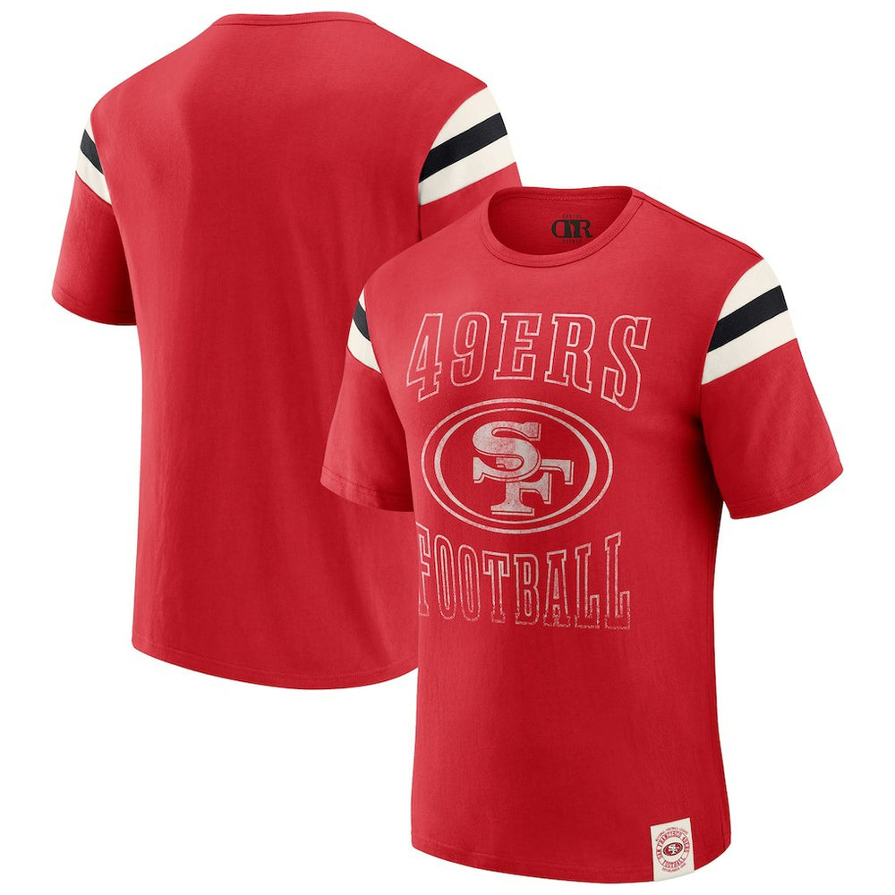 NFL San Francisco 49ers Darius Rucker Collection Football Stripe Sleeve T-Shirt