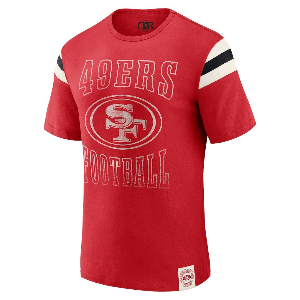 NFL San Francisco 49ers Darius Rucker Collection Football Stripe Sleeve T-Shirt