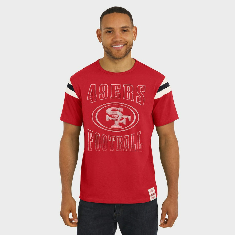 NFL San Francisco 49ers Darius Rucker Collection Football Stripe Sleeve T-Shirt