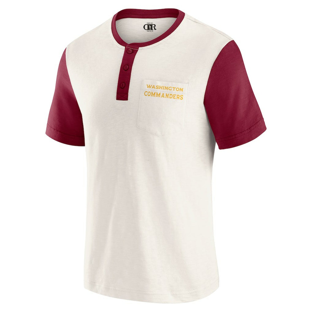 NFL Washington Commanders Darius Rucker Collection Henley Colorblock Slub Pocket T-Shirt