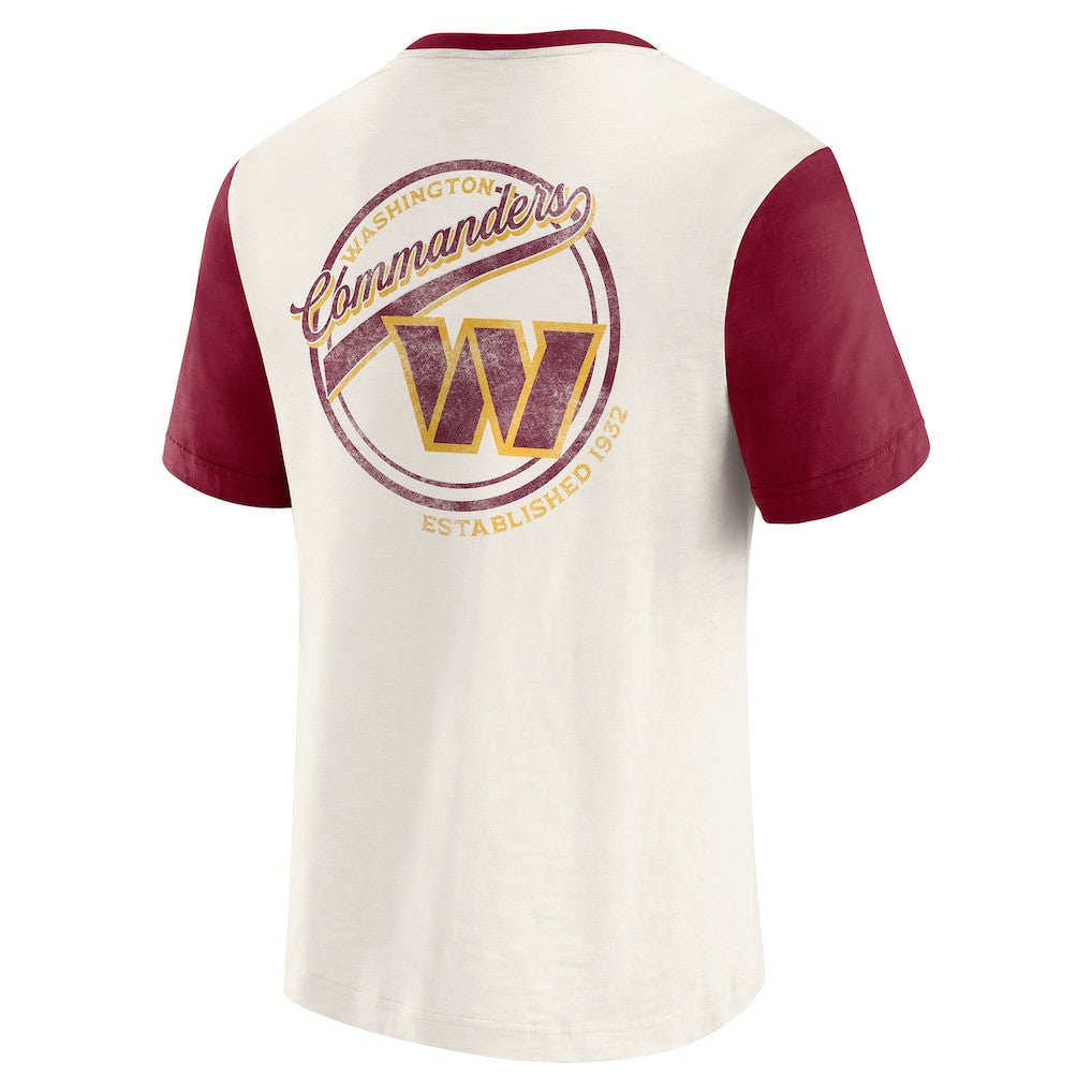 NFL Washington Commanders Darius Rucker Collection Henley Colorblock Slub Pocket T-Shirt
