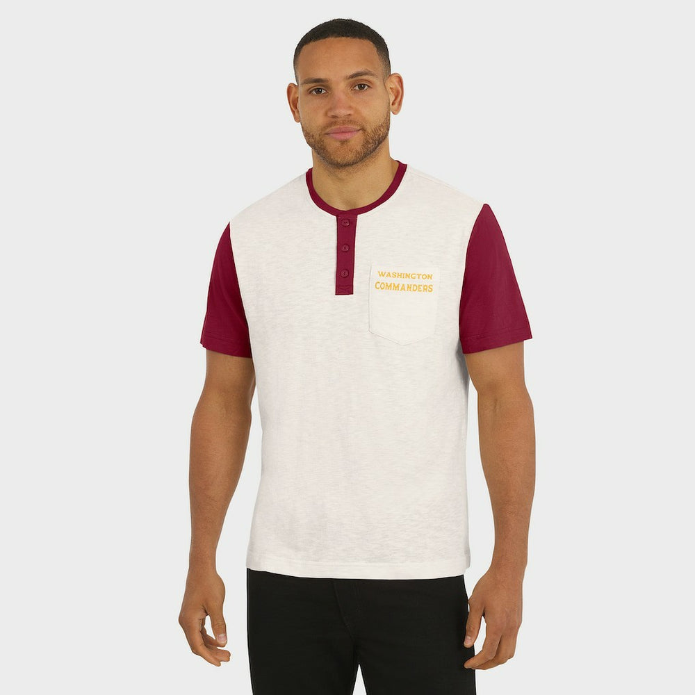 NFL Washington Commanders Darius Rucker Collection Henley Colorblock Slub Pocket T-Shirt