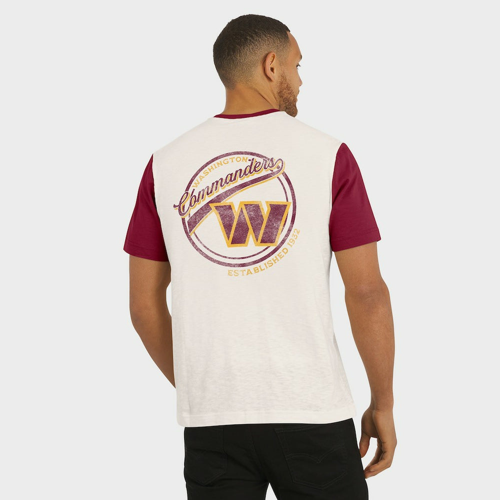 NFL Washington Commanders Darius Rucker Collection Henley Colorblock Slub Pocket T-Shirt