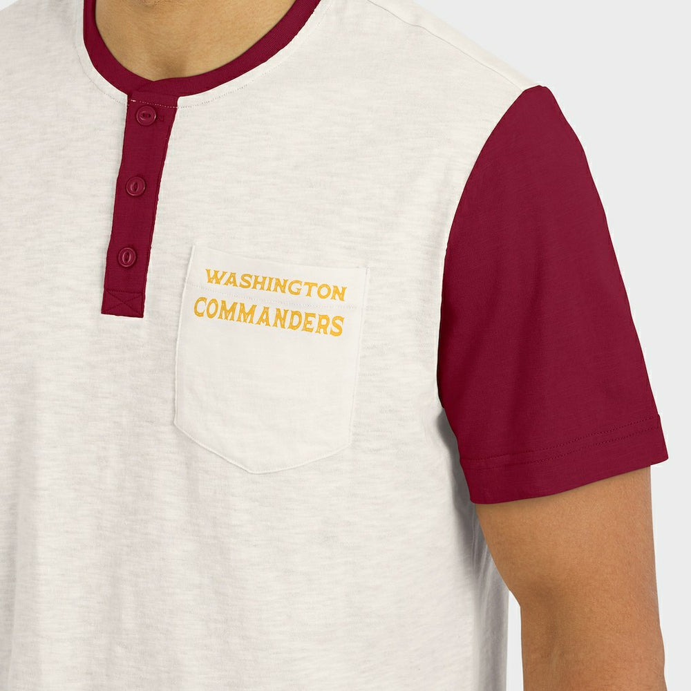NFL Washington Commanders Darius Rucker Collection Henley Colorblock Slub Pocket T-Shirt