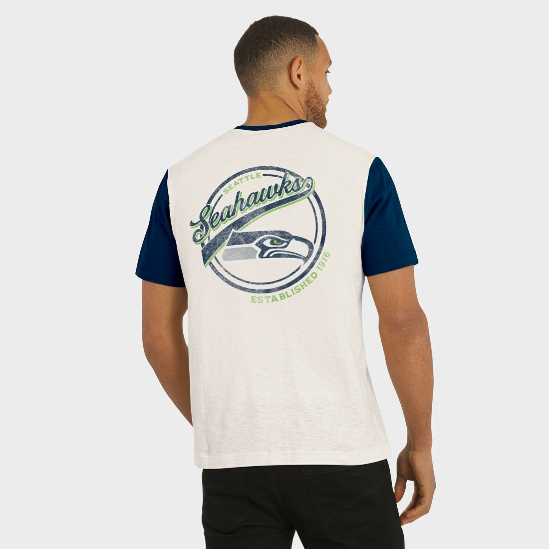 NFL Seattle Seahawks Darius Rucker Collection Henley Colorblock Slub Pocket T-Shirt