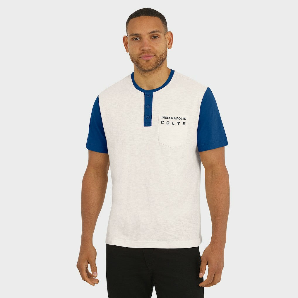 NFL Indianapolis Colts Darius Rucker Collection Henley Colorblock Slub Pocket T-Shirt