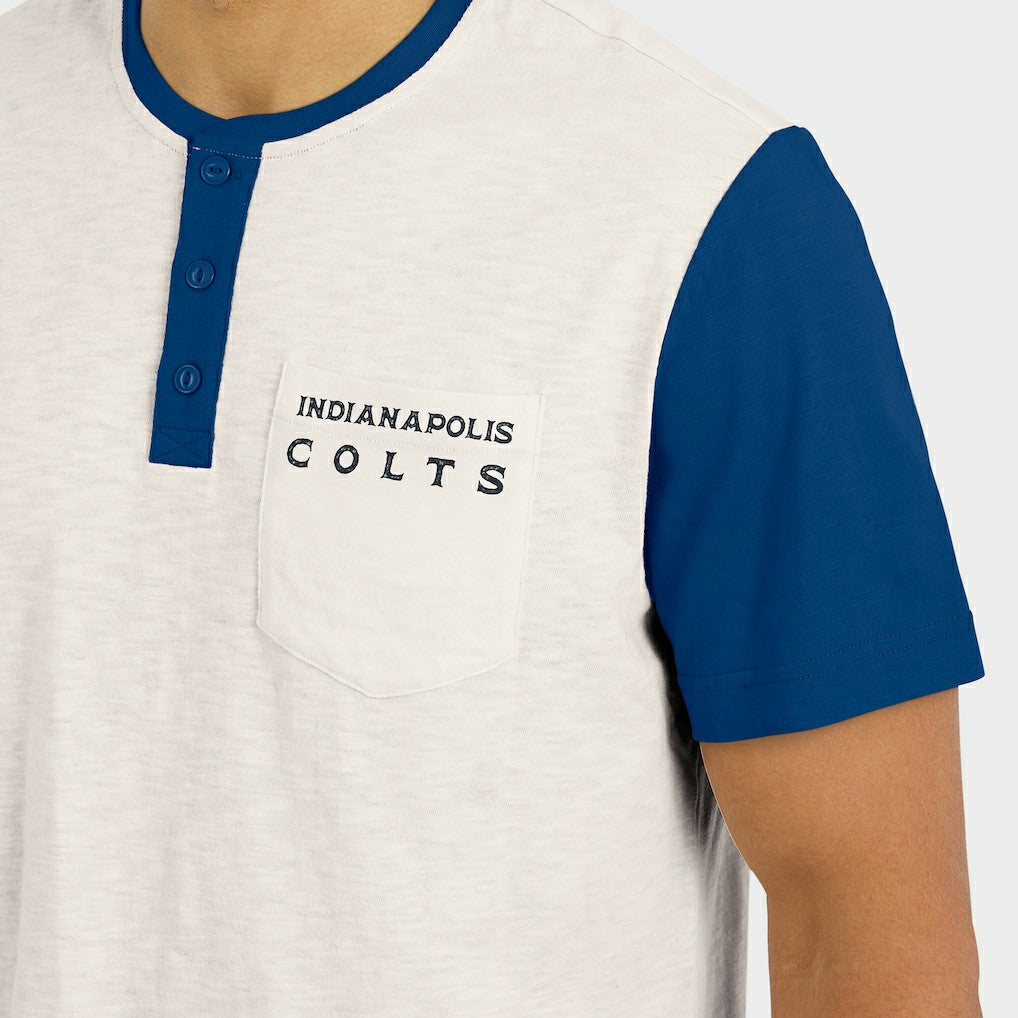 NFL Indianapolis Colts Darius Rucker Collection Henley Colorblock Slub Pocket T-Shirt