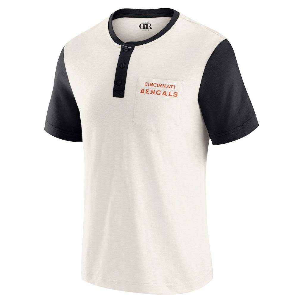 NFL Cincinnati Bengals Darius Rucker Collection Henley Colorblock Slub Pocket T-Shirt