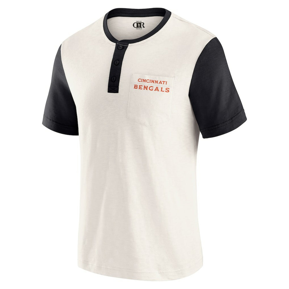 NFL Cincinnati Bengals Darius Rucker Collection Henley Colorblock Slub Pocket T-Shirt