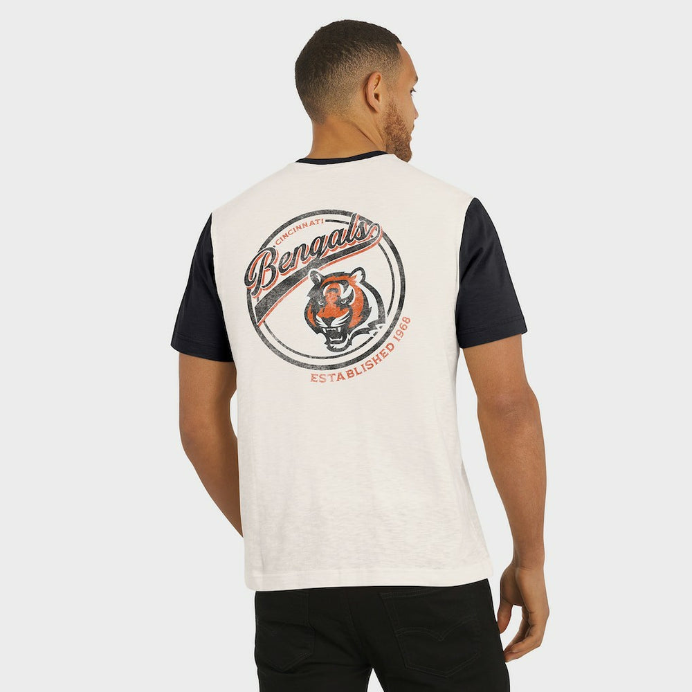 NFL Cincinnati Bengals Darius Rucker Collection Henley Colorblock Slub Pocket T-Shirt