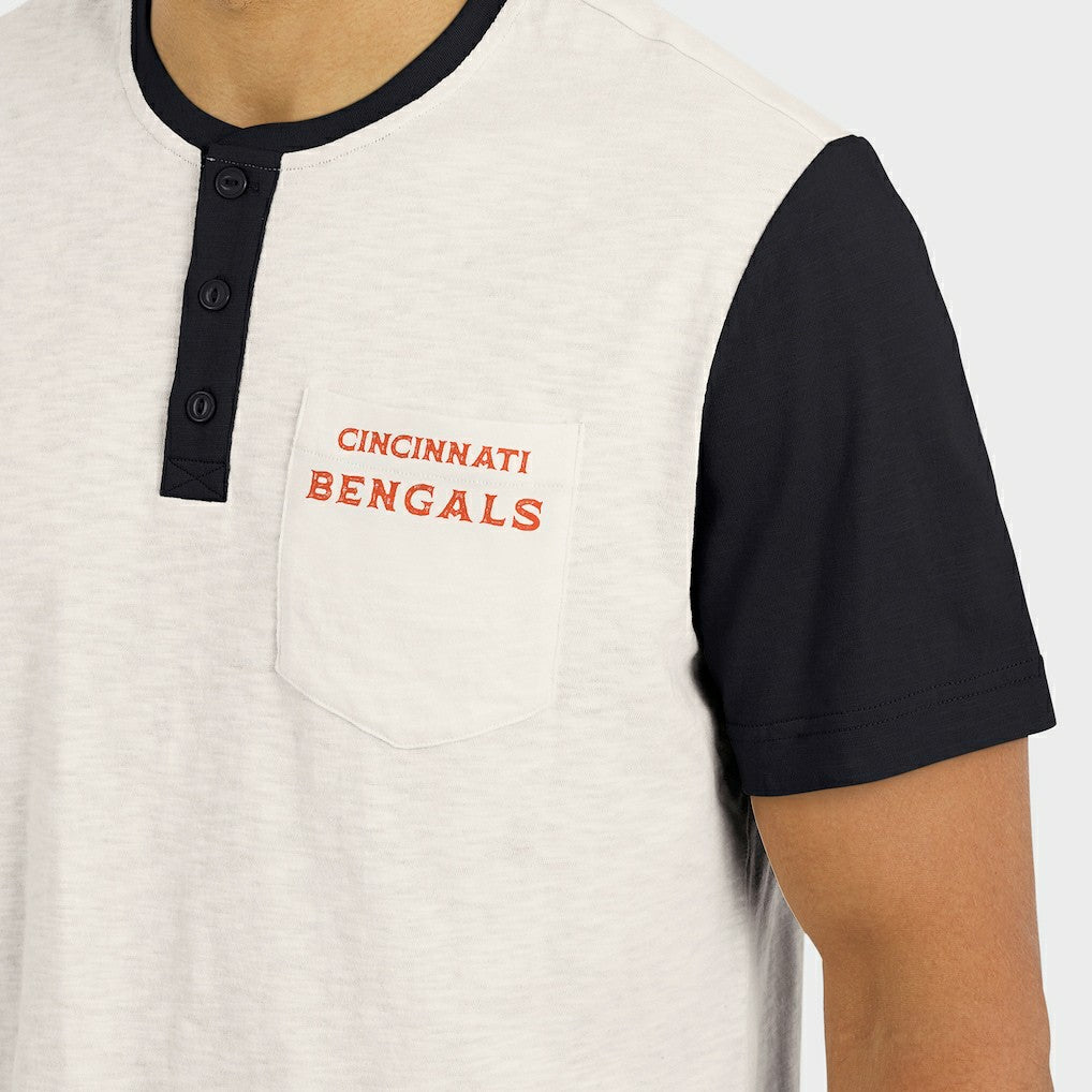 NFL Cincinnati Bengals Darius Rucker Collection Henley Colorblock Slub Pocket T-Shirt