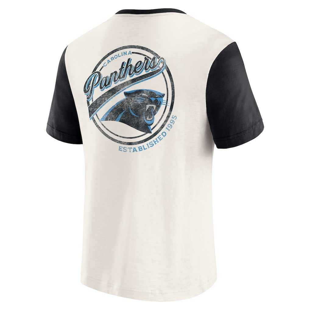 NFL Carolina Panthers Darius Rucker Collection Henley Colorblock Slub Pocket T-Shirt