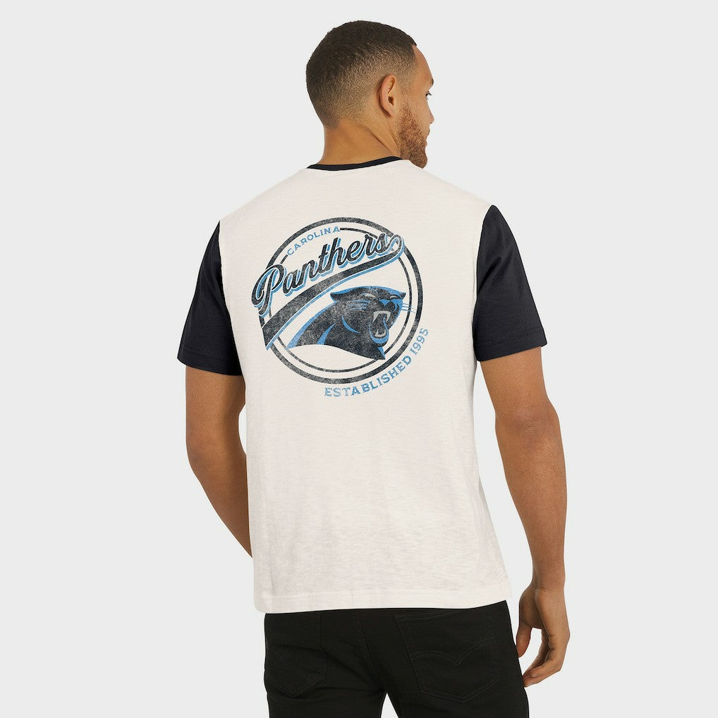 NFL Carolina Panthers Darius Rucker Collection Henley Colorblock Slub Pocket T-Shirt