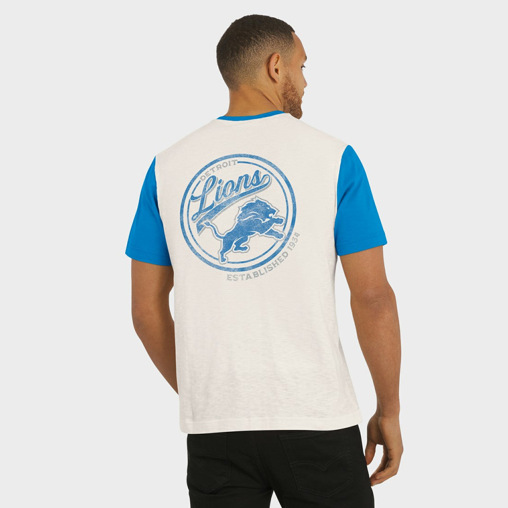 NFL Detroit Lions Darius Rucker Collection Henley Colorblock Slub Pocket T-Shirt