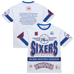 Philadelphia 76ers Unisex Hardwood Classics Vintage Team Origins Premium T-Shirt - White | Mitchell & Ness sale