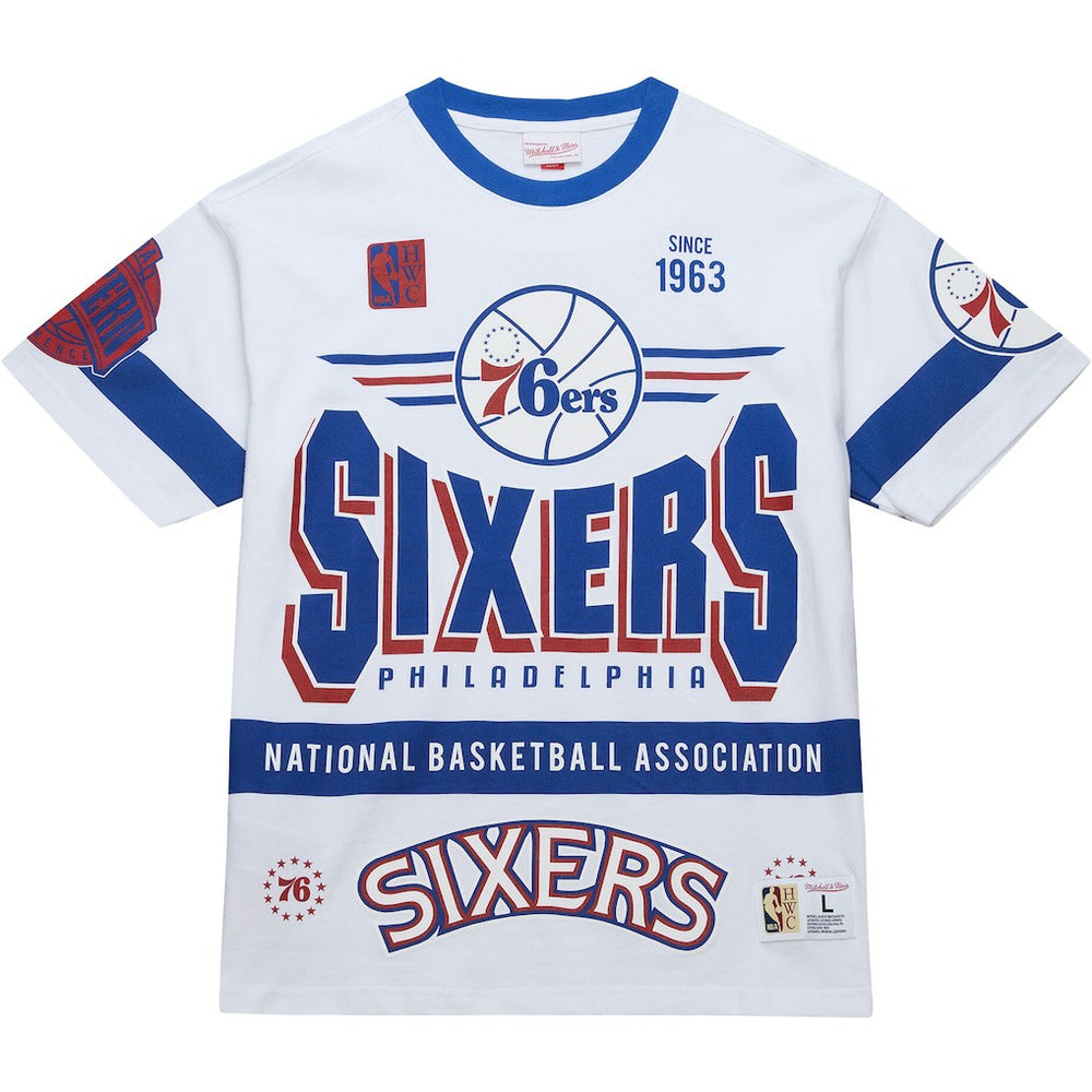 Philadelphia 76ers Unisex Hardwood Classics Vintage Team Origins Premium T-Shirt - White | Mitchell & Ness sale