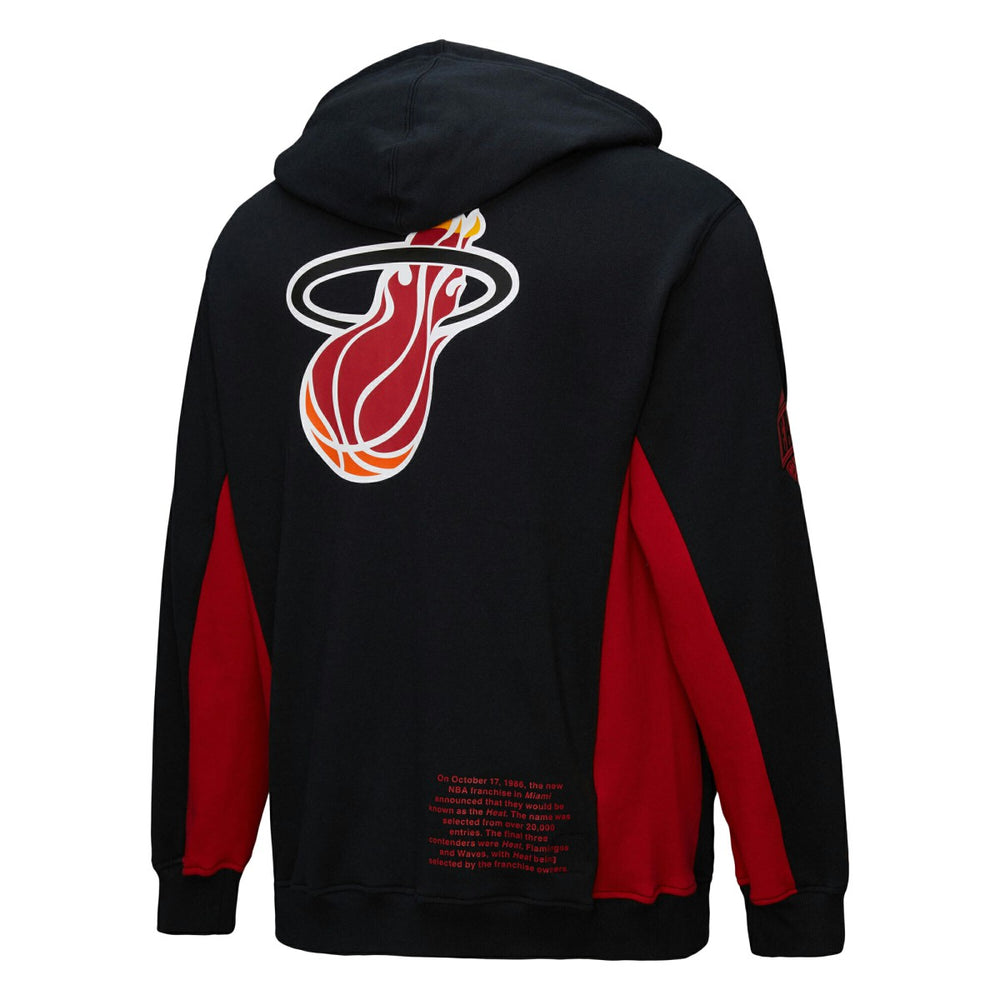 Miami Heat Hardwood Classics Team Origins Fleece Pullover Hoodie - Black | Mitchell & Ness discount