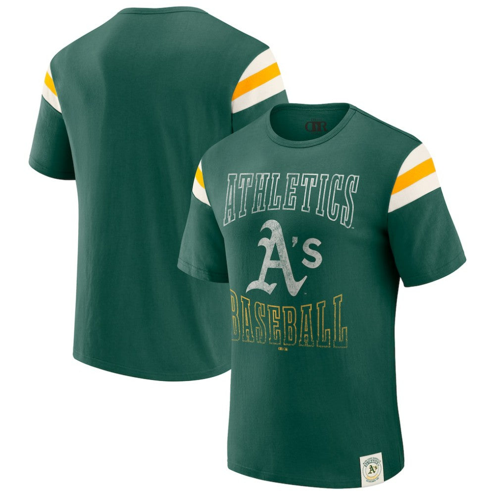 Athletics Darius Rucker Collection Distressed Sleeve Stripe T-Shirt - Green