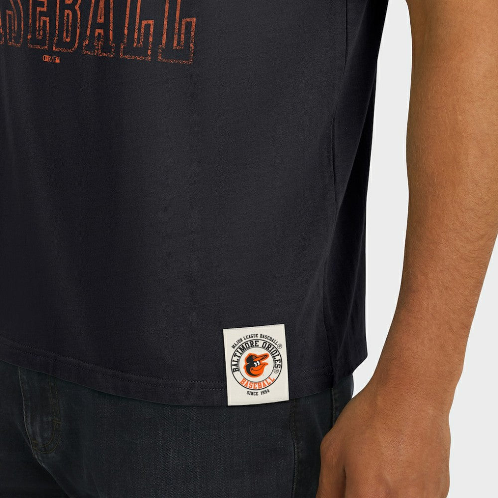 Baltimore Orioles Darius Rucker Collection Distressed Sleeve Stripe T-Shirt - Black