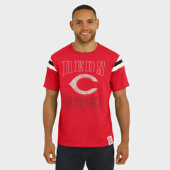 Cincinnati Reds Darius Rucker Collection Distressed Sleeve Stripe T-Shirt - Red