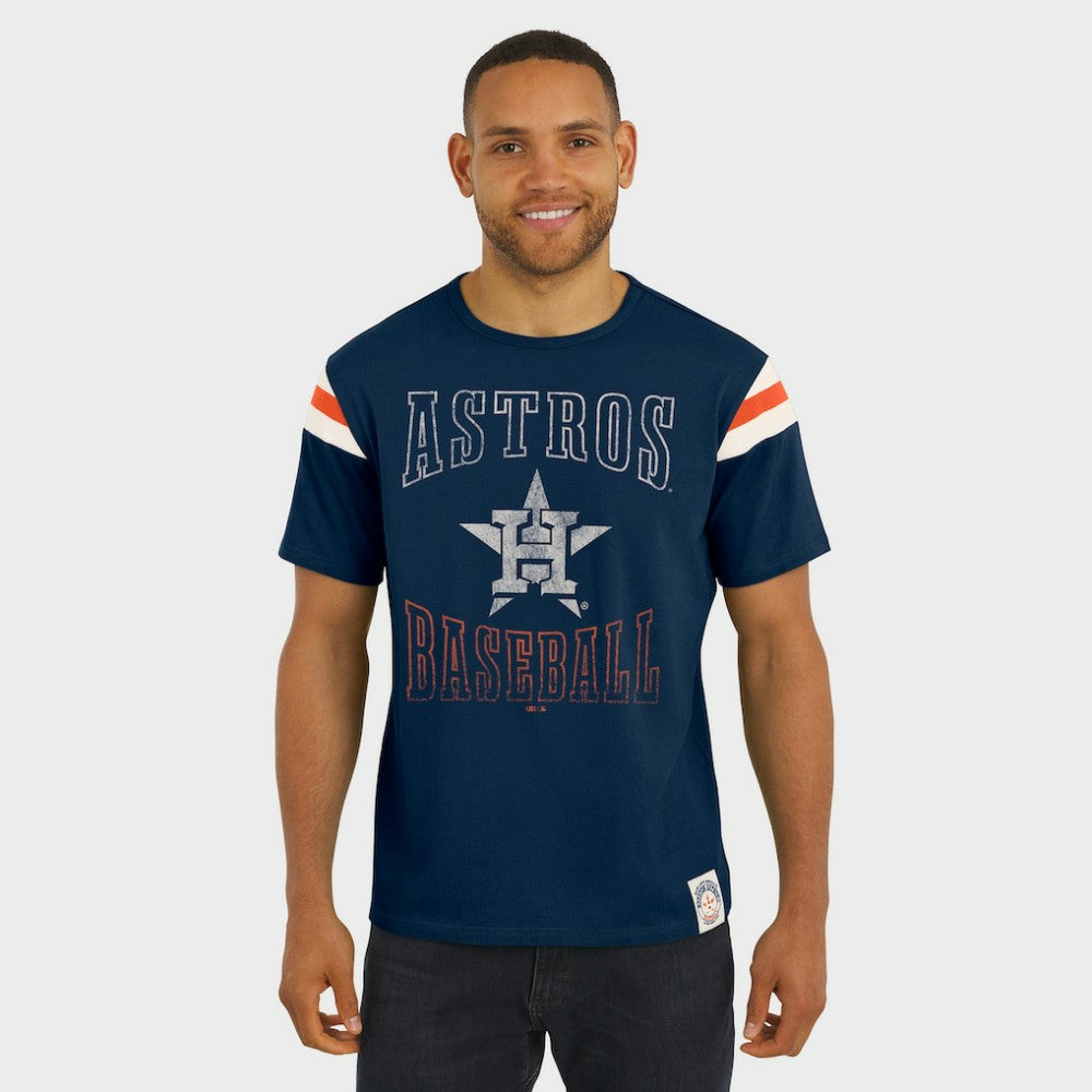 Houston Astros Darius Rucker Collection Distressed Sleeve Stripe T-Shirt - Navy