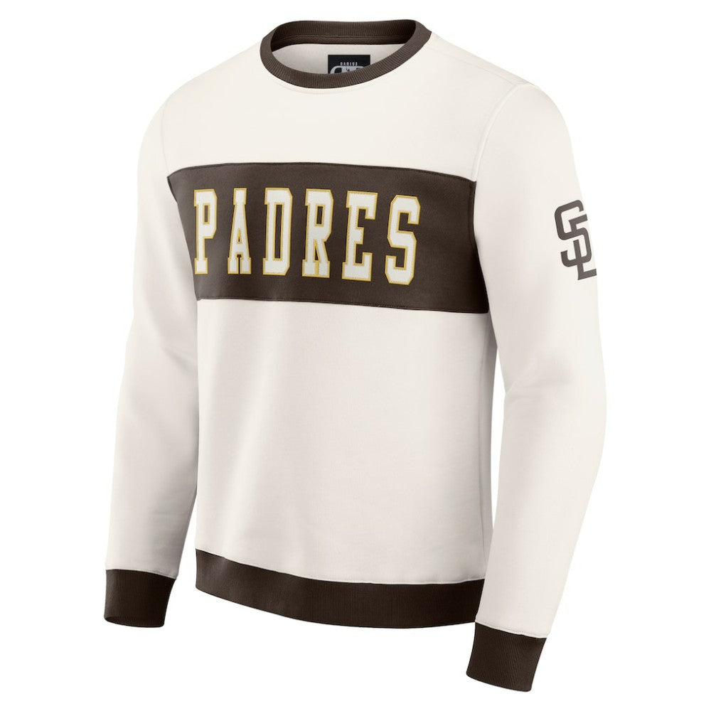 San Diego Padres Darius Rucker Collection Colorblock Crewneck Sweatshirt - Cream