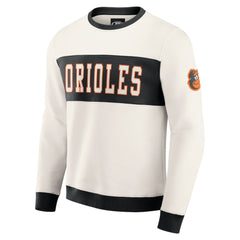 Baltimore Orioles Darius Rucker Collection Colorblock Crewneck Sweatshirt - Cream
