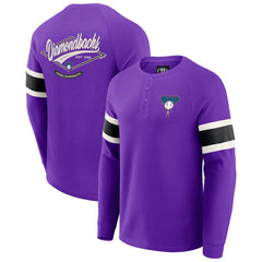 Arizona Diamondbacks Darius Rucker Collection Waffle-Knit Raglan Long Sleeve Henley T-Shirt - Purple