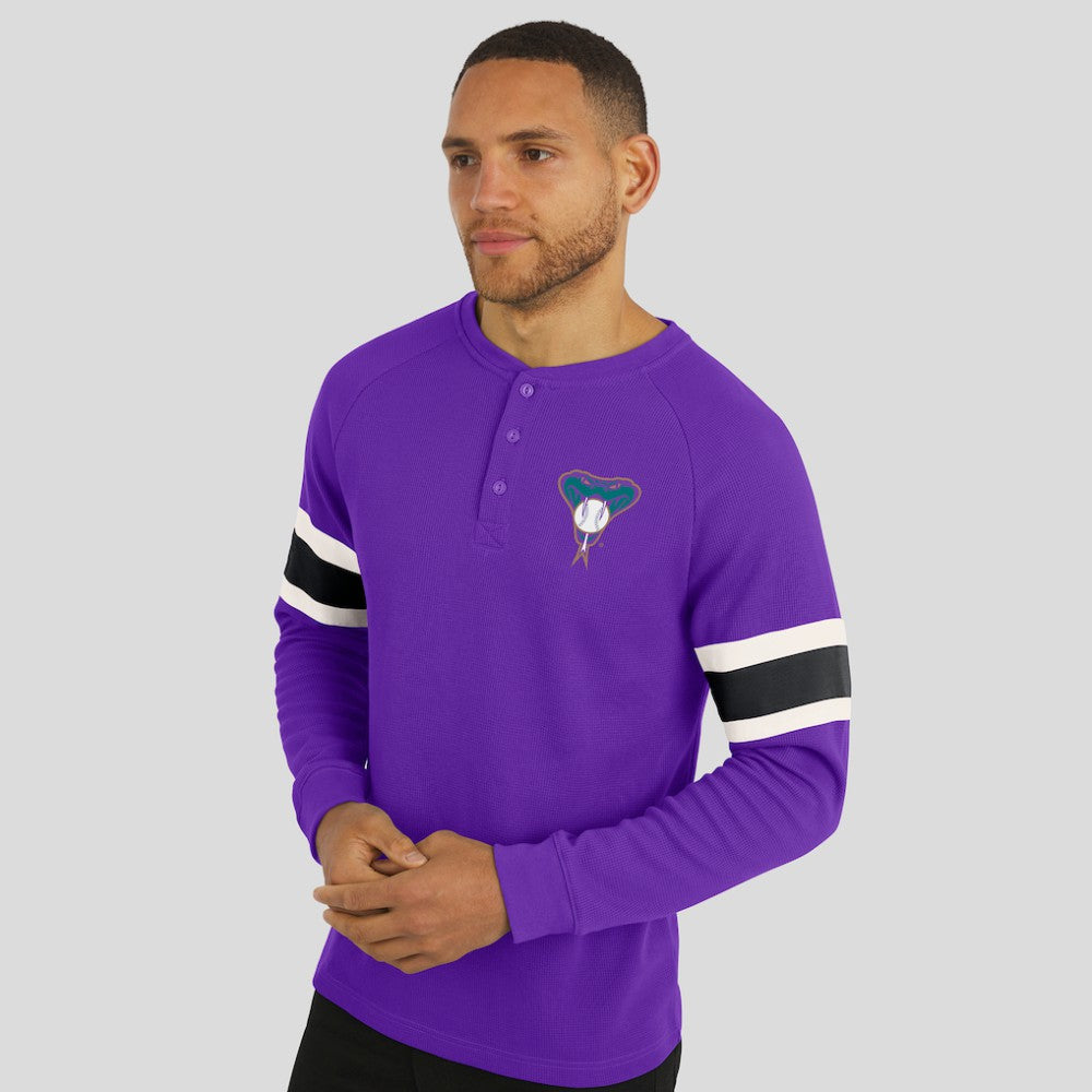 Arizona Diamondbacks Darius Rucker Collection Waffle-Knit Raglan Long Sleeve Henley T-Shirt - Purple