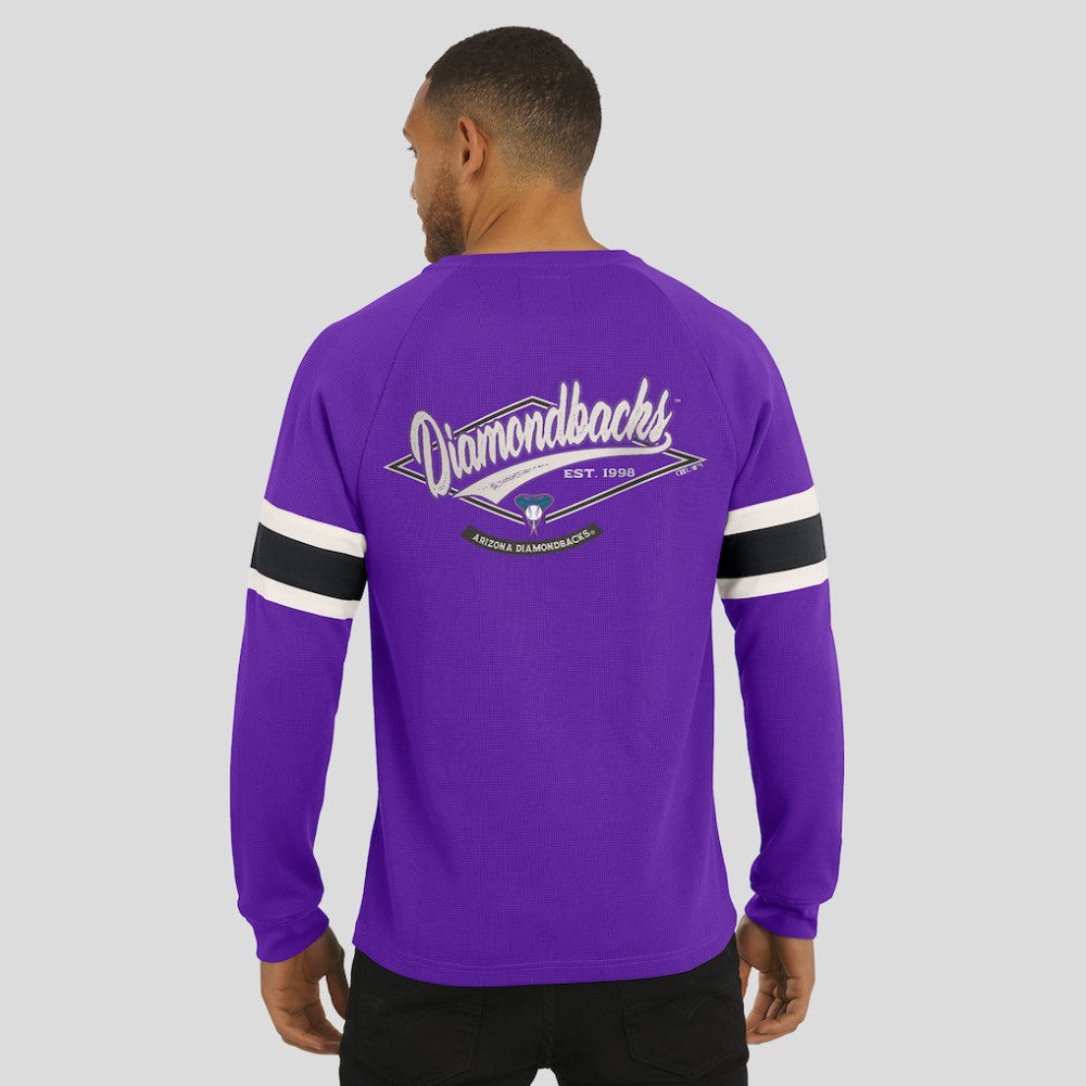 Arizona Diamondbacks Darius Rucker Collection Waffle-Knit Raglan Long Sleeve Henley T-Shirt - Purple