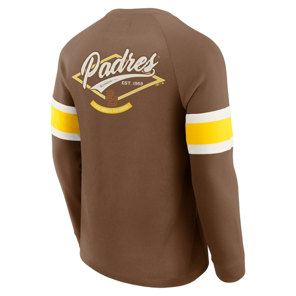 San Diego Padres Darius Rucker Collection Waffle-Knit Raglan Long Sleeve Henley T-Shirt - Brown