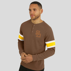 San Diego Padres Darius Rucker Collection Waffle-Knit Raglan Long Sleeve Henley T-Shirt - Brown