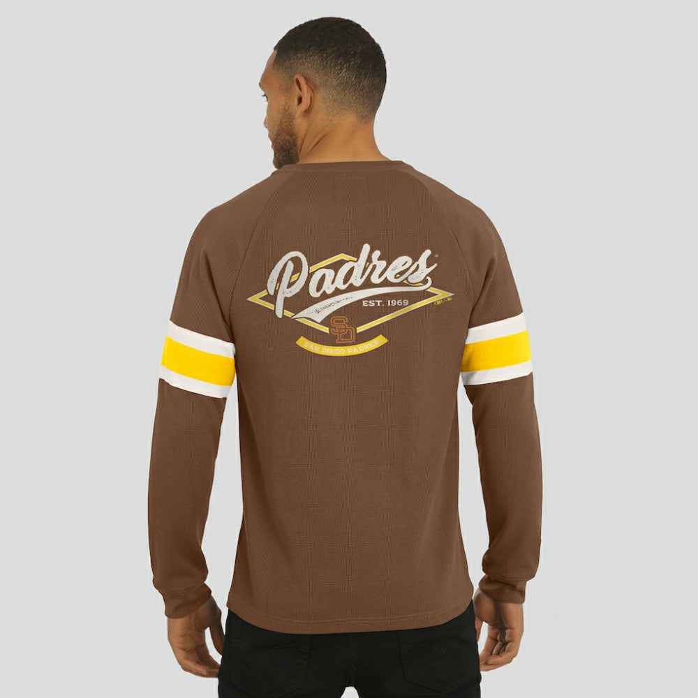 San Diego Padres Darius Rucker Collection Waffle-Knit Raglan Long Sleeve Henley T-Shirt - Brown