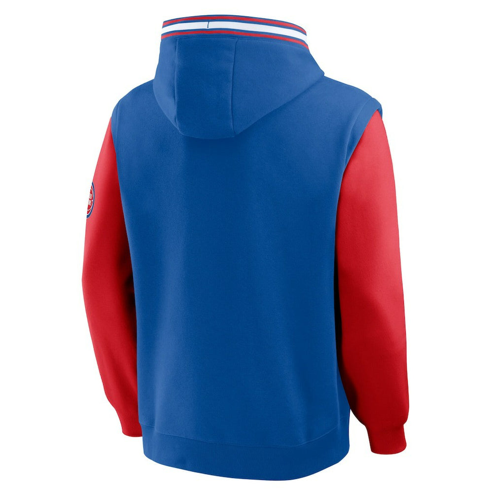Detroit Pistons Half Court Shot Clock Fastbreak Hoodie sale - Blue/Red | Fanatics discount