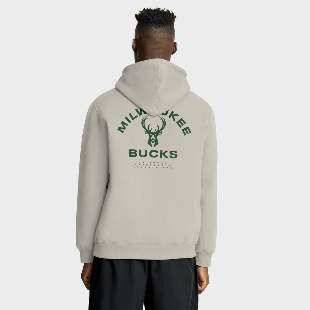Milwaukee Bucks Crossover Collection Blocked Shot Premium Pullover Hoodie - Off White | Fanatics shop