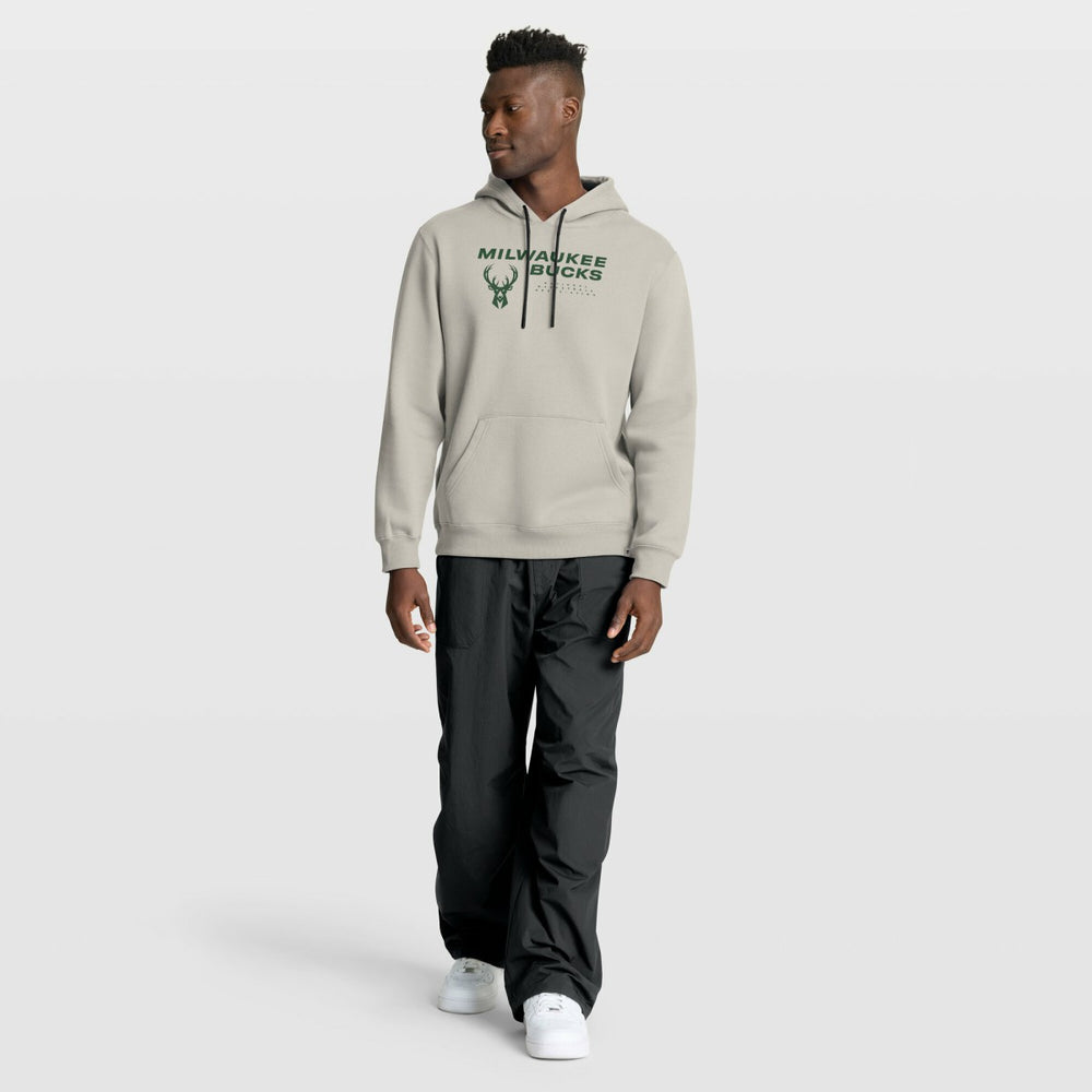 Milwaukee Bucks Crossover Collection Blocked Shot Premium Pullover Hoodie - Off White | Fanatics shop