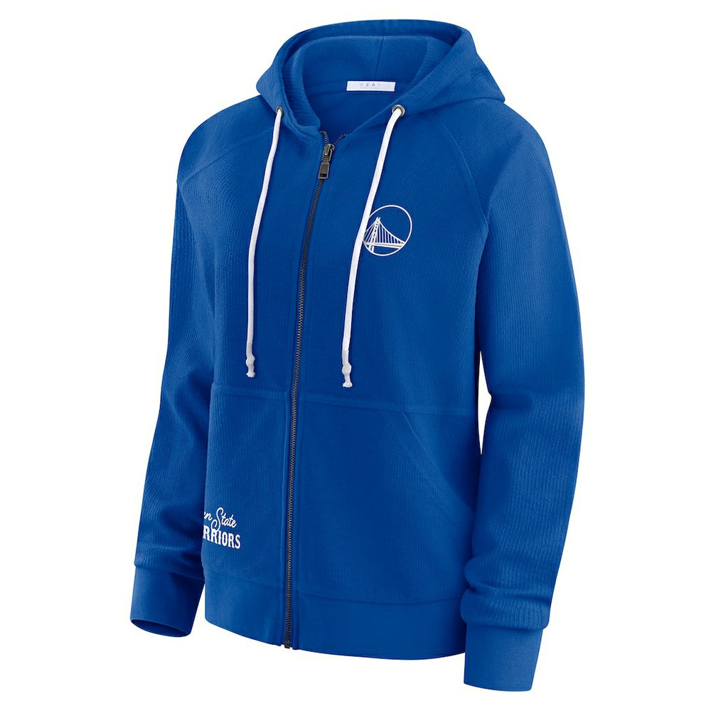 Golden State Warriors WEAR by Erin Andrews Women's Vintage Full-Zip Raglan Hoodie sale - Blue cheap