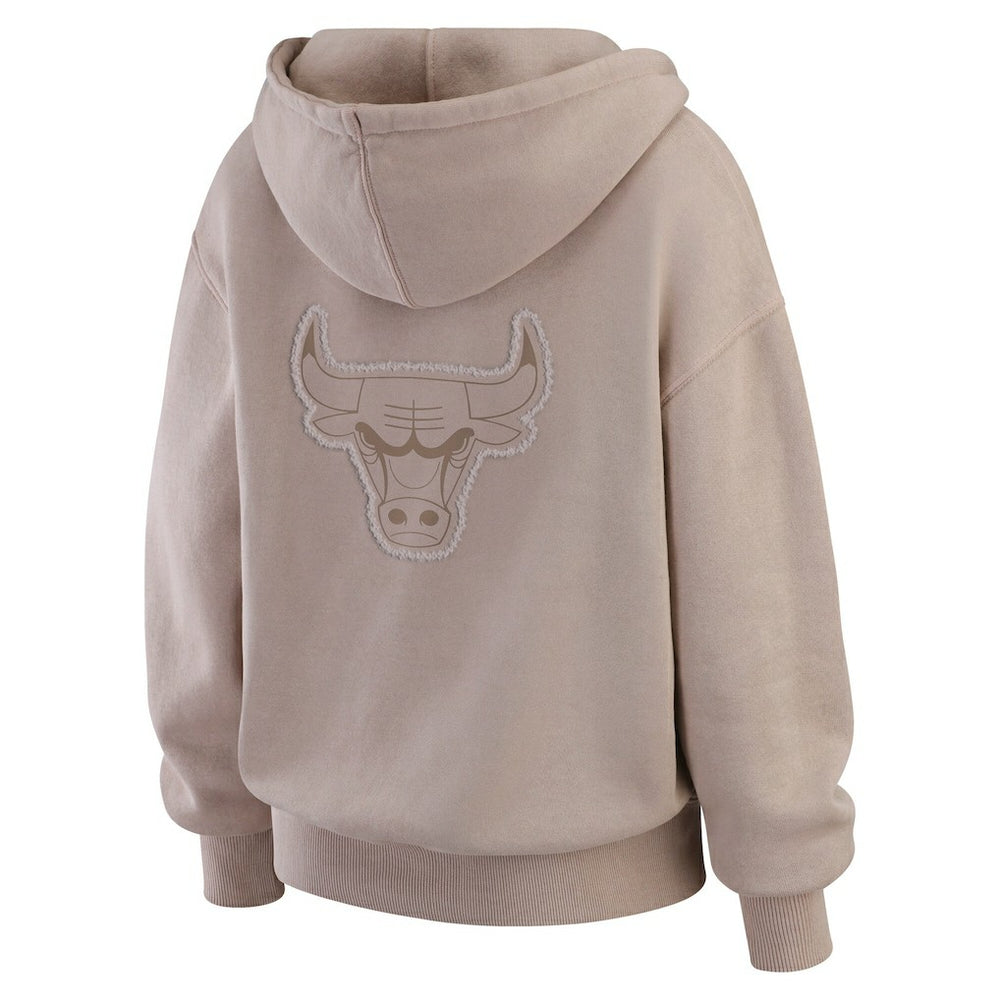 Chicago Bulls WEAR by Erin Andrews Women's Washed Pullover Crewdie - Tan sale