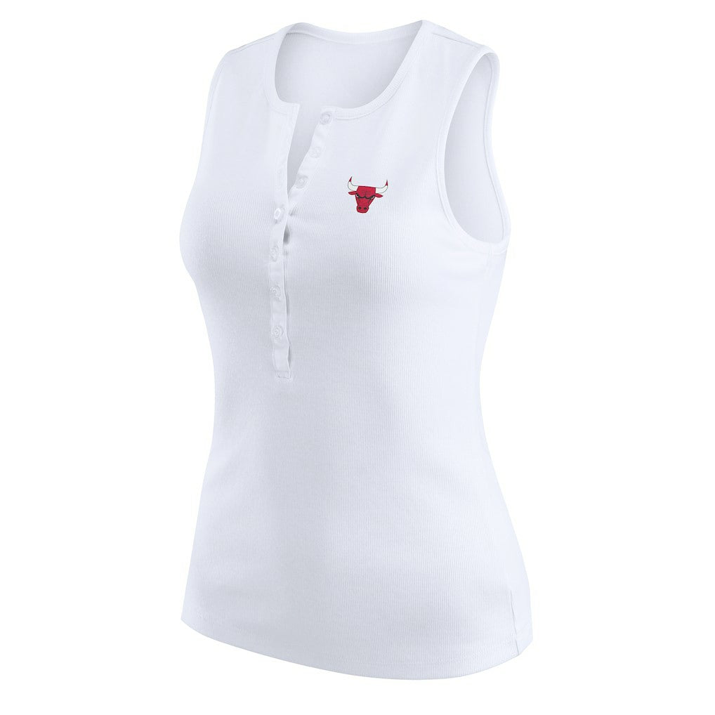 Chicago Bulls WEAR by Erin Andrews Women's Rib-Knit Henley Tank Top sale - White sale
