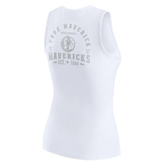 Dallas Mavericks WEAR by Erin Andrews Women's Rib-Knit Henley Tank Top sale - White on sale