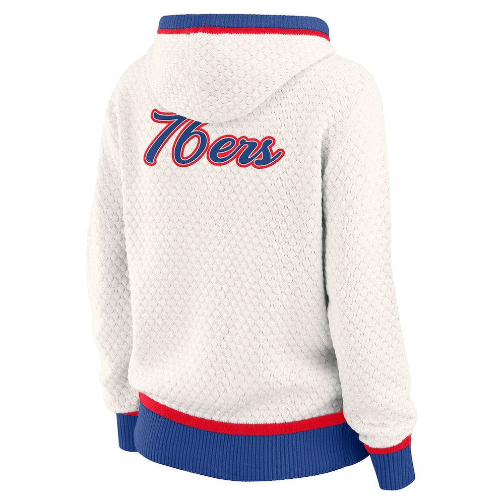 Philadelphia 76ers WEAR by Erin Andrews Women's Plus Size Hoodie Sweater - Cream online