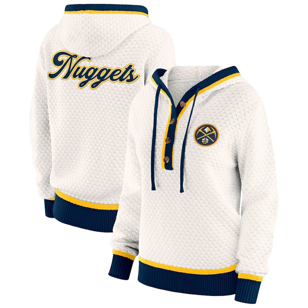Denver Nuggets WEAR by Erin Andrews Women's Plus Size Hoodie Sweater sale - Cream online