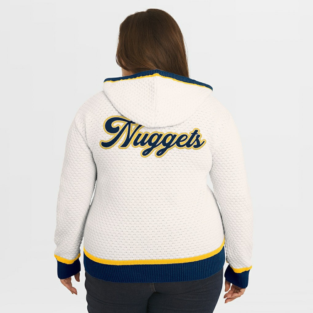 Denver Nuggets WEAR by Erin Andrews Women's Plus Size Hoodie Sweater sale - Cream online