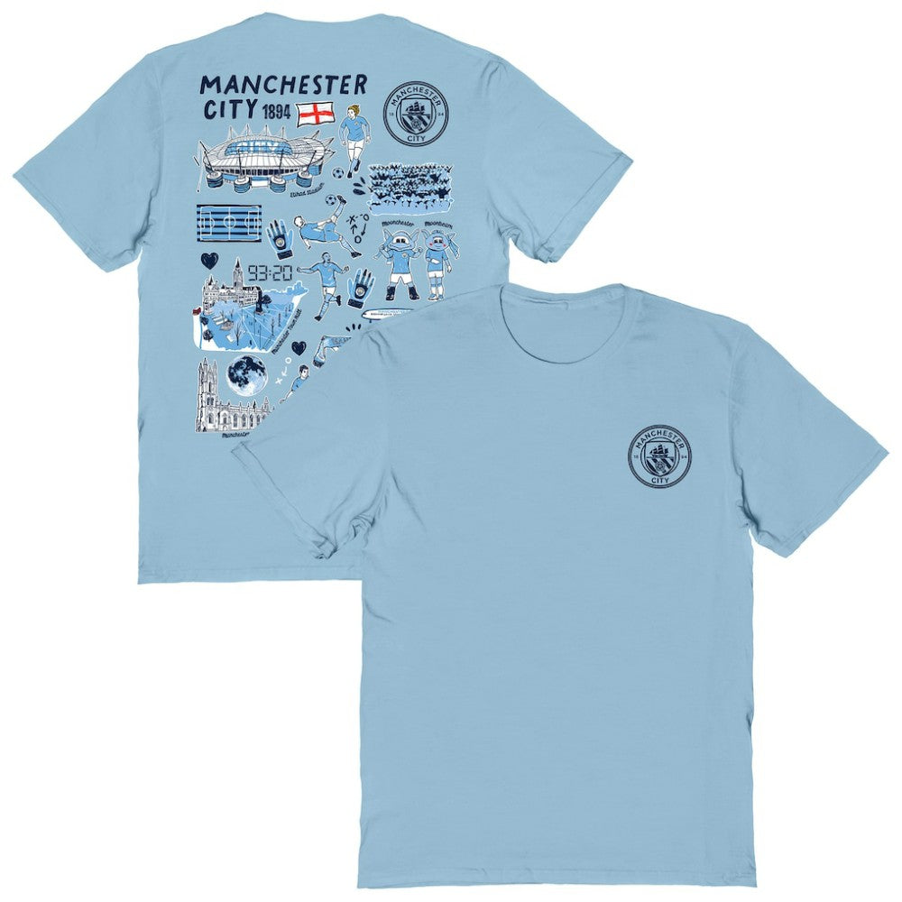 Manchester City Vive La Fete Women's Impressions Artwork T-Shirt / Soccer New