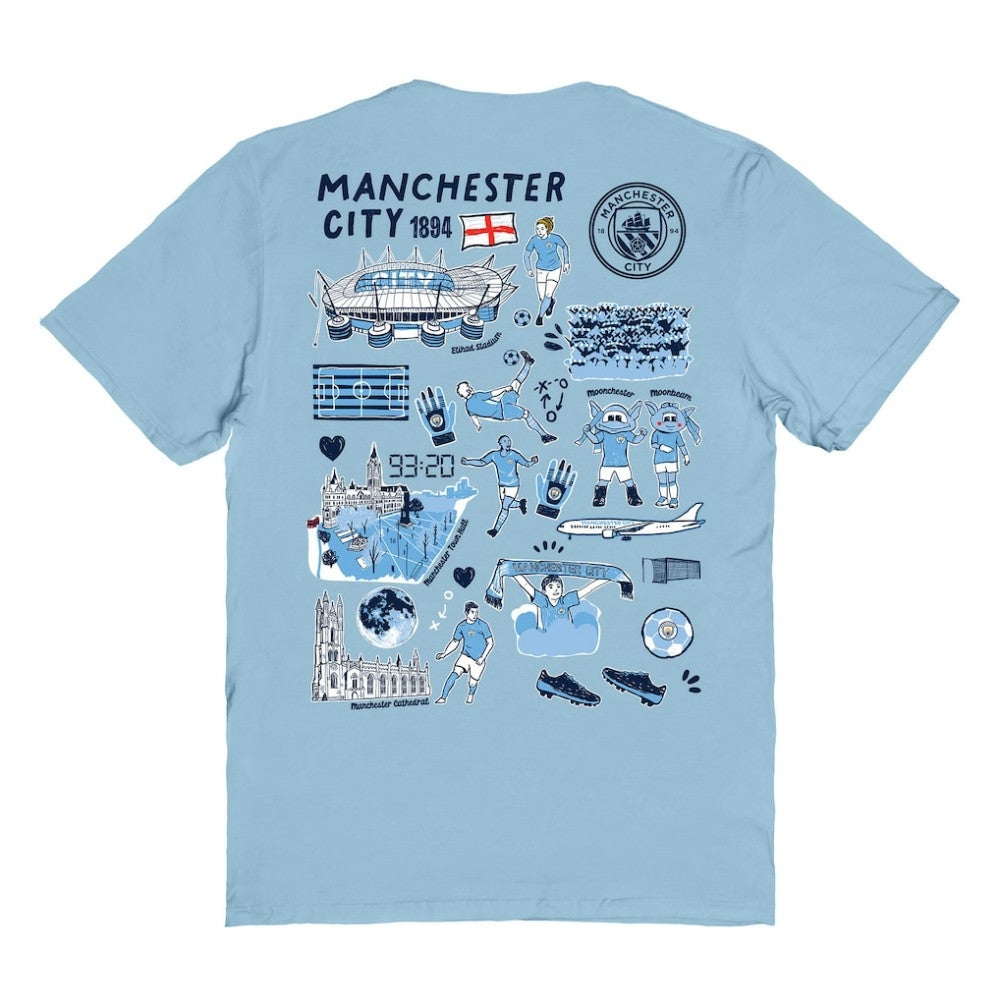Manchester City Vive La Fete Women's Impressions Artwork T-Shirt / Soccer New